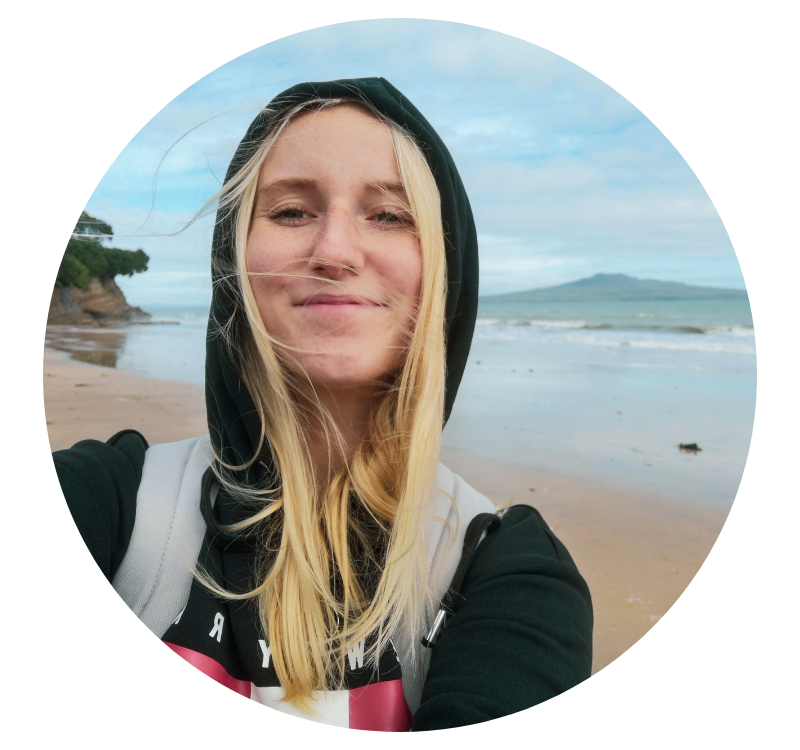 Girl at beach with hoodie